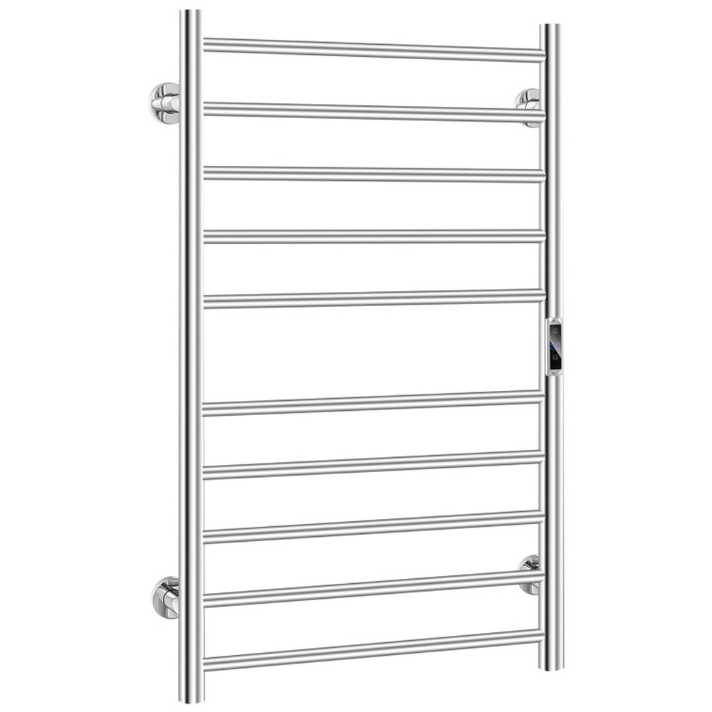 Finihen Wall Mounted Towel Warmer, Towel Rack, Towel Holder, 10-bar Heated Wall Mounted Towel Warmer with Timer, for Bathroom, laundry Room, Silver