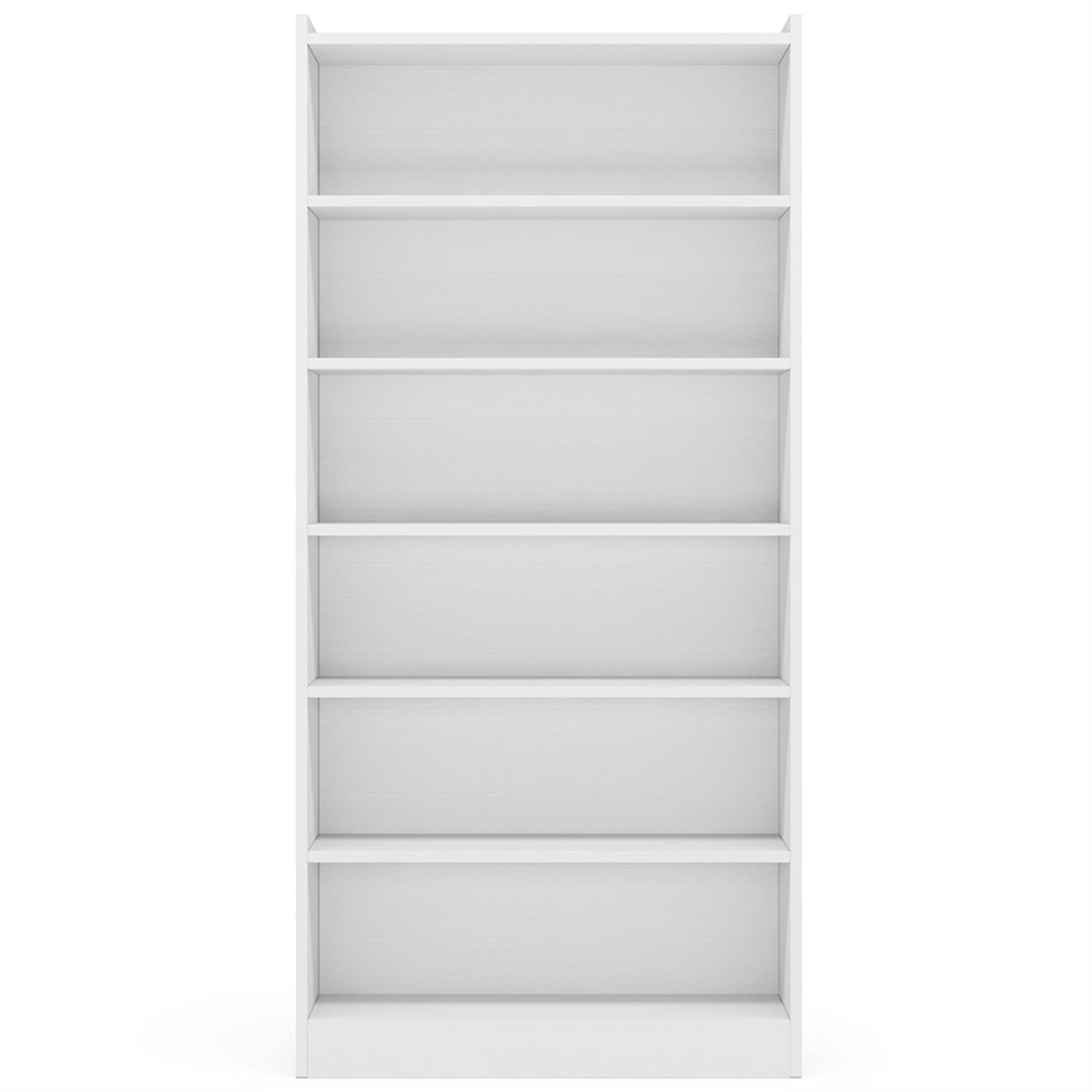 Demi Bonn Wood Bookcase, 72" Tall Bookshelf with 6-Tier Open Storage Shelves for Bedroom, Living Room, White