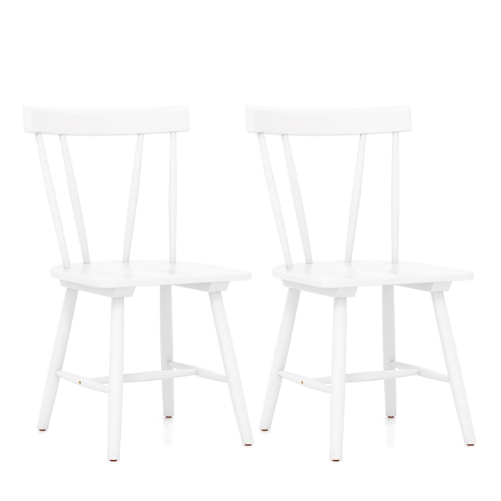 Finihen Wood Dining Chairs, Solid Rubber Wood Armless Kitchen & Dining Room Chairs, Easy to Assemble Wooden Dining Chairs, Modern Dining Chair, White