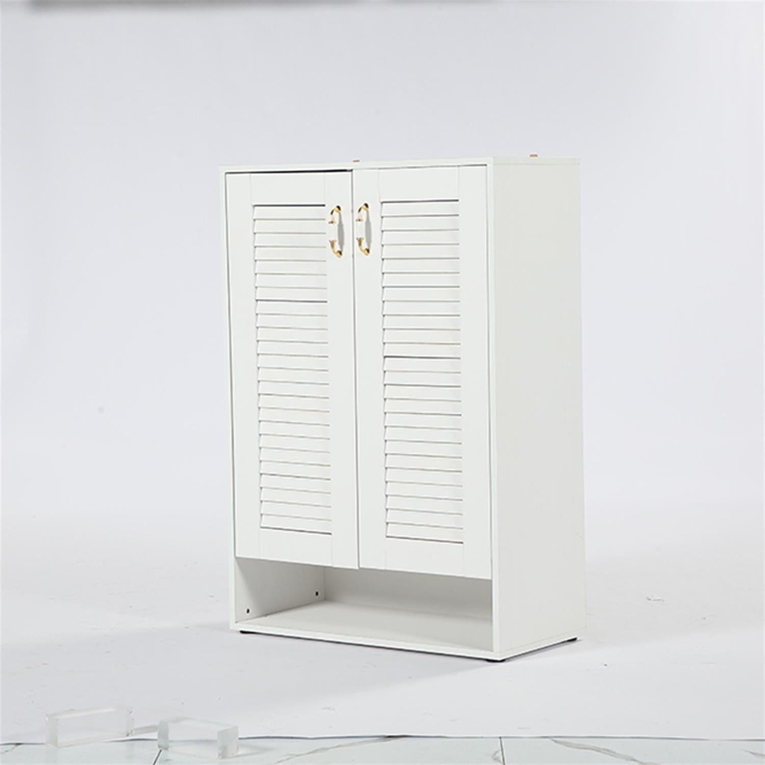 Demi Bonn Wood Shoe Cabinet, 7-Tier Shoe Organizer Storage Cabinet with Shelves, Entryway Shoe Racks, White