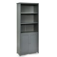 thumbnail image 1 of Demi Bonn Wooden Bookcase with Shelving Storage Cabinet Unit Standing Display Bookcase with Doors, Gray, 1 of 9