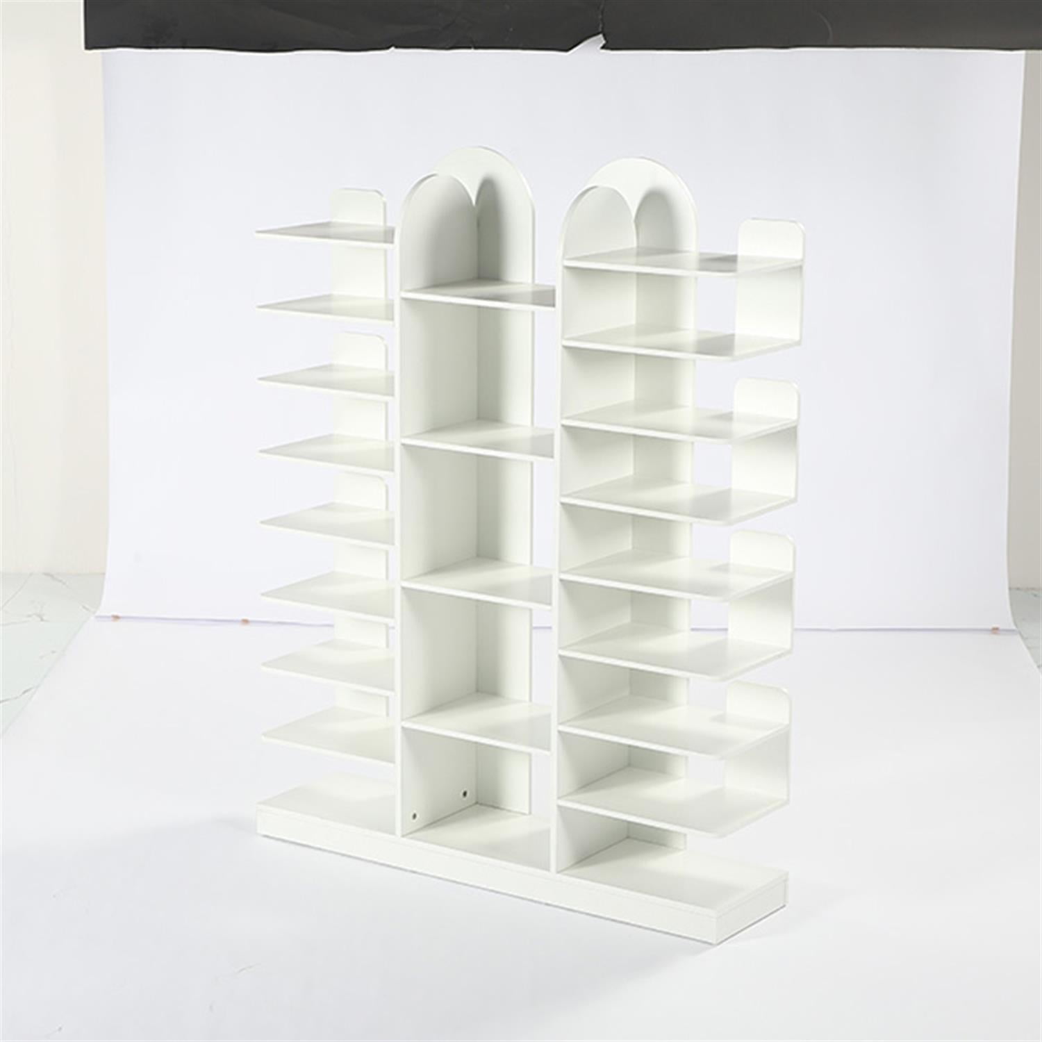 Demi Bonn Wooden Shoe Rack, 13-Tier Freestanding Entryway Shoe Organizer with Open Shelves, White