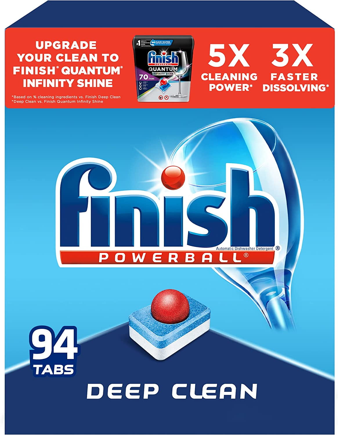 Finish All In 1, Dishwasher Detergent - Powerball - Dishwashing Tablets - Dish Tabs, Fresh Scent, 94 Count Each