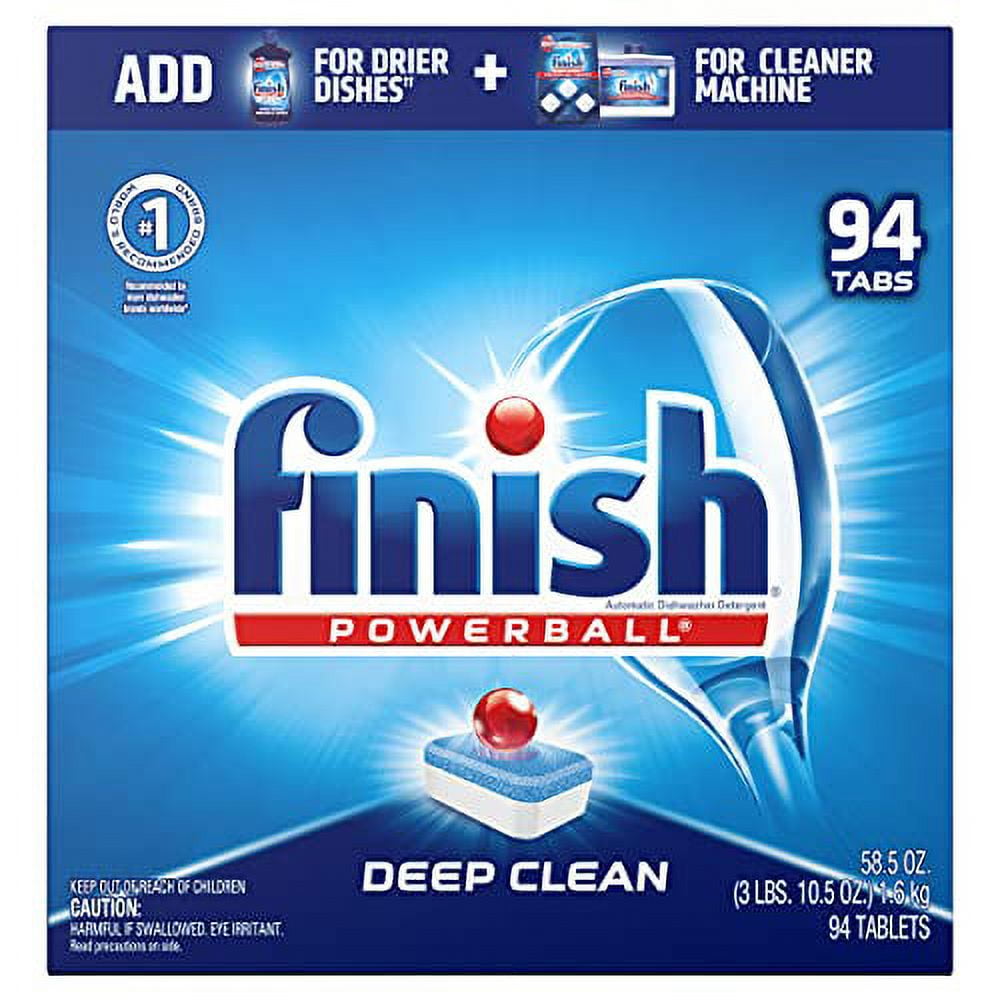 Finish All In 1, Dishwasher Detergent - Powerball - Dishwashing Tablets - Dish Tabs, Fresh Scent, 94 Count Each