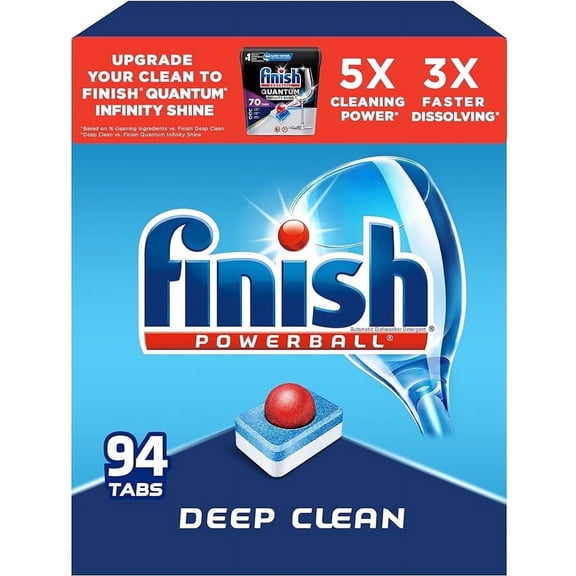 Finish - All in 1 - Dishwasher Detergent - Powerball - Dishwashing Tablets - Dish Tabs - Fresh Scent, 94 Count (Pack of 1) - Packaging May Vary