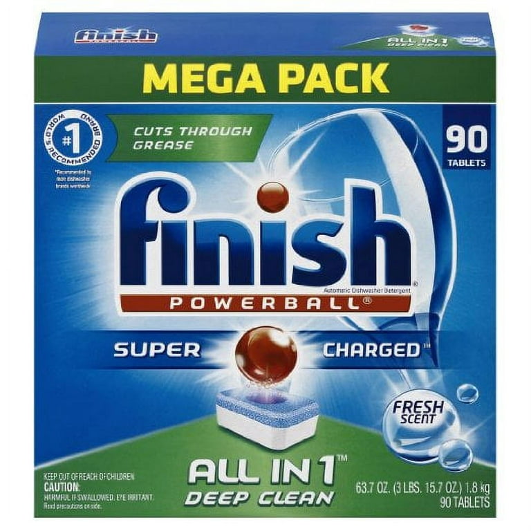 Finish All in 1 Powerball Mega Pack, 90 Tablets, Super Charged