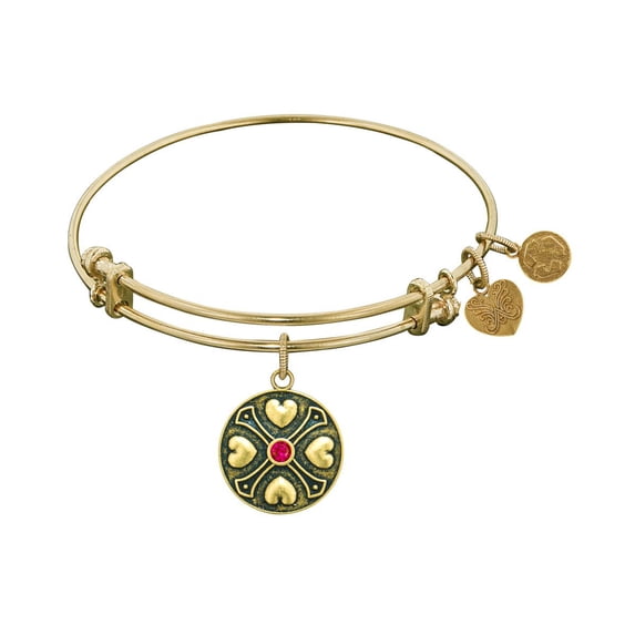 Finish Brass July Birthstone Bangle Bracelet, 7.25