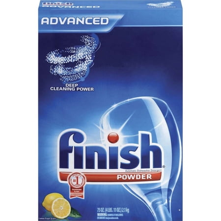 Finish Dishwasher Powder - Powder - 75 oz (4.69 lb) - Lemon Scent - 1 Each - White | Bundle of 2 Each
