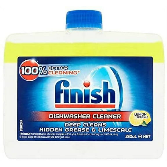 Finish Dual Action Dishwasher Cleaner Lemon Sparkle 250 ml Pack of 8