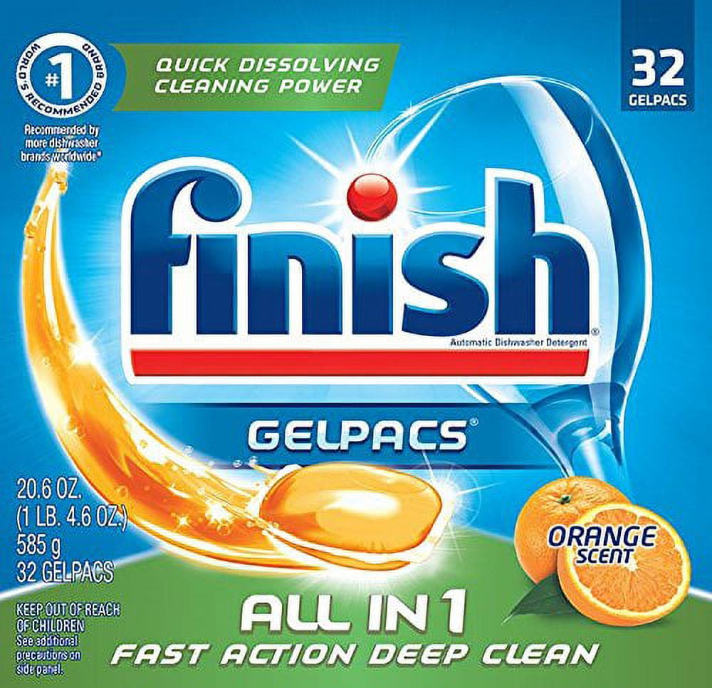 Finish Gelpacs Automatic Dishwasher Detergent, Fresh, 32 Gelpacs