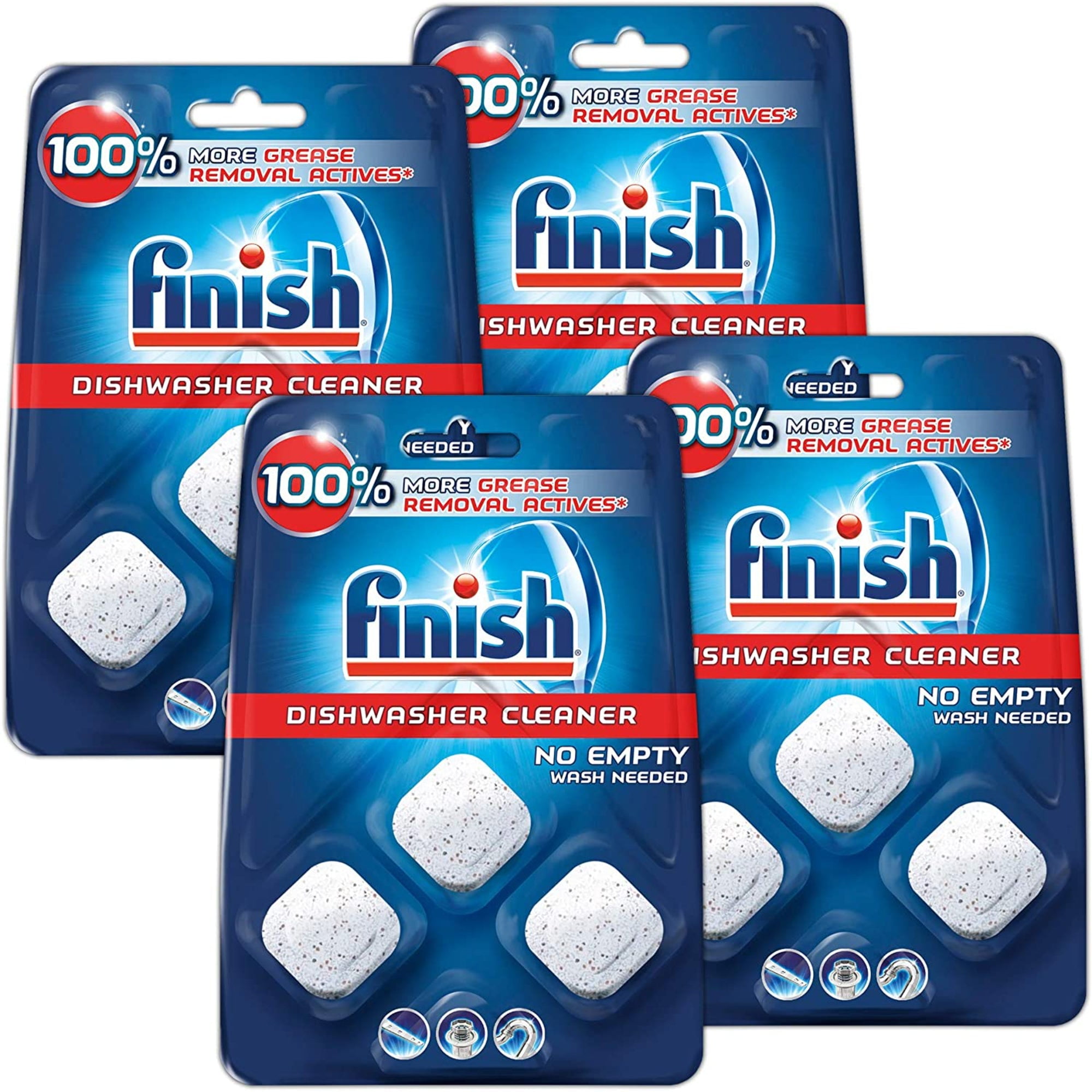 Finish InWash Dishwasher Cleaner Clean Hidden Grease and Grime, 3