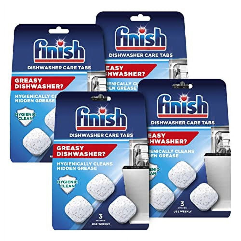 Finish InWash Dishwasher Cleaner Tabs 3 Count (Pack of 4) Dishwasher