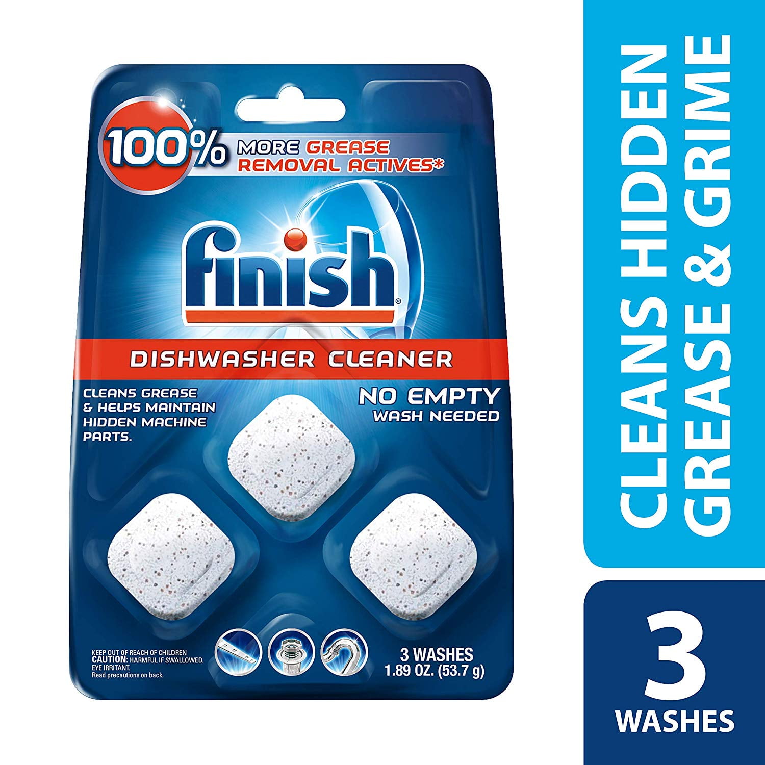 Finish In-Wash Dishwasher Cleaner Tabs - 3 Count