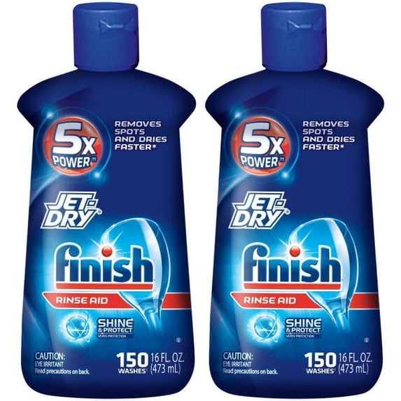 Finish Jet-Dry Rinse Aid, 16oz, Dishwasher Rinse Agent & Drying Agent (Pack of 2)