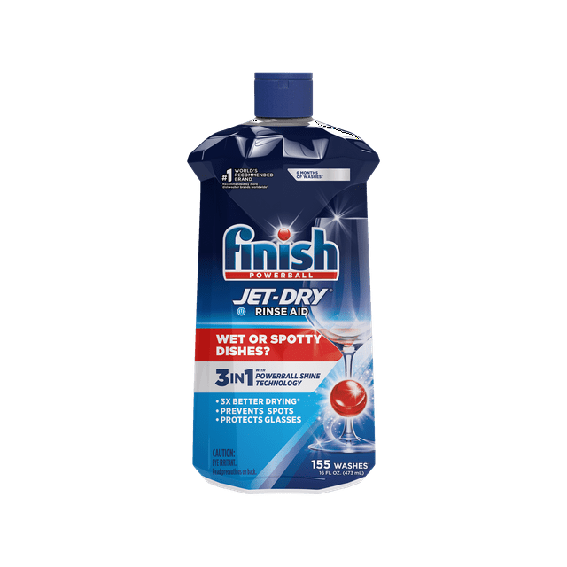 Finish JetDry Rinse Aid, 16oz, Dishwasher Rinse Agent and Drying Agent