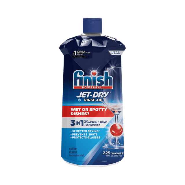 Finish JetDry Rinse Aid, 23oz, Dishwasher Rinse & Drying Agent for