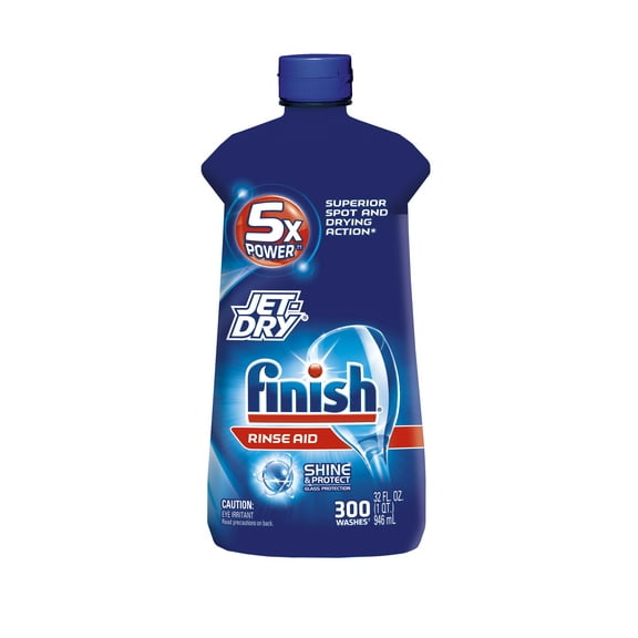 Finish Jet-Dry Rinse Aid, 32oz, Dishwasher Rinse Agent & Drying Agent