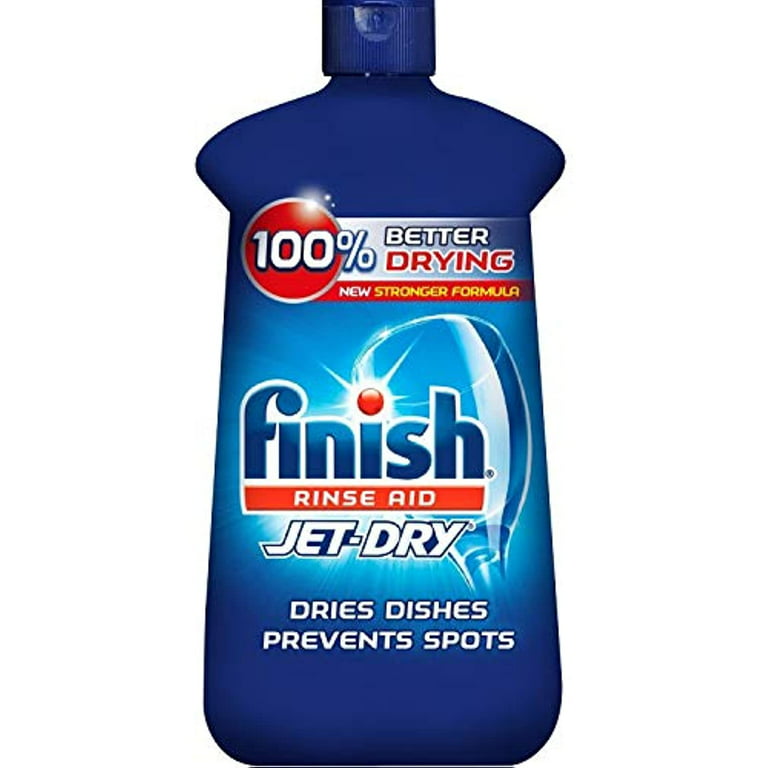 Finish Jet-Dry Rinse Aid, Dishwasher Rinse Agent & Drying Agent, 8.45 Fl Oz  with Finish Dual Action Dishwasher Cleaner: Fight Grease & Limescale
