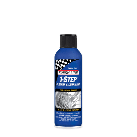 Finish Line Bicycle Chain Cleaner and Lubricant, 1-Step Dual-Action Formula, 8 FL oz