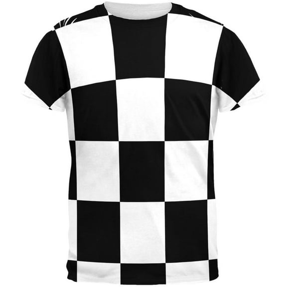 Finish Line Checkered Flag All Over Adult T-Shirt - Large
