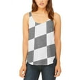 thumbnail image 1 of Finish Line Checkered Flag Wave Juniors Flowy Side Slit Tank Top Multi MD, 1 of 2