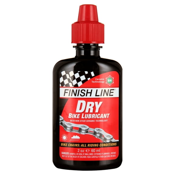 Finish Line Dry Bicycle Lube with Non-Stick Ceramic Technology, 2 oz, Bicycle Lubricant, Single pack