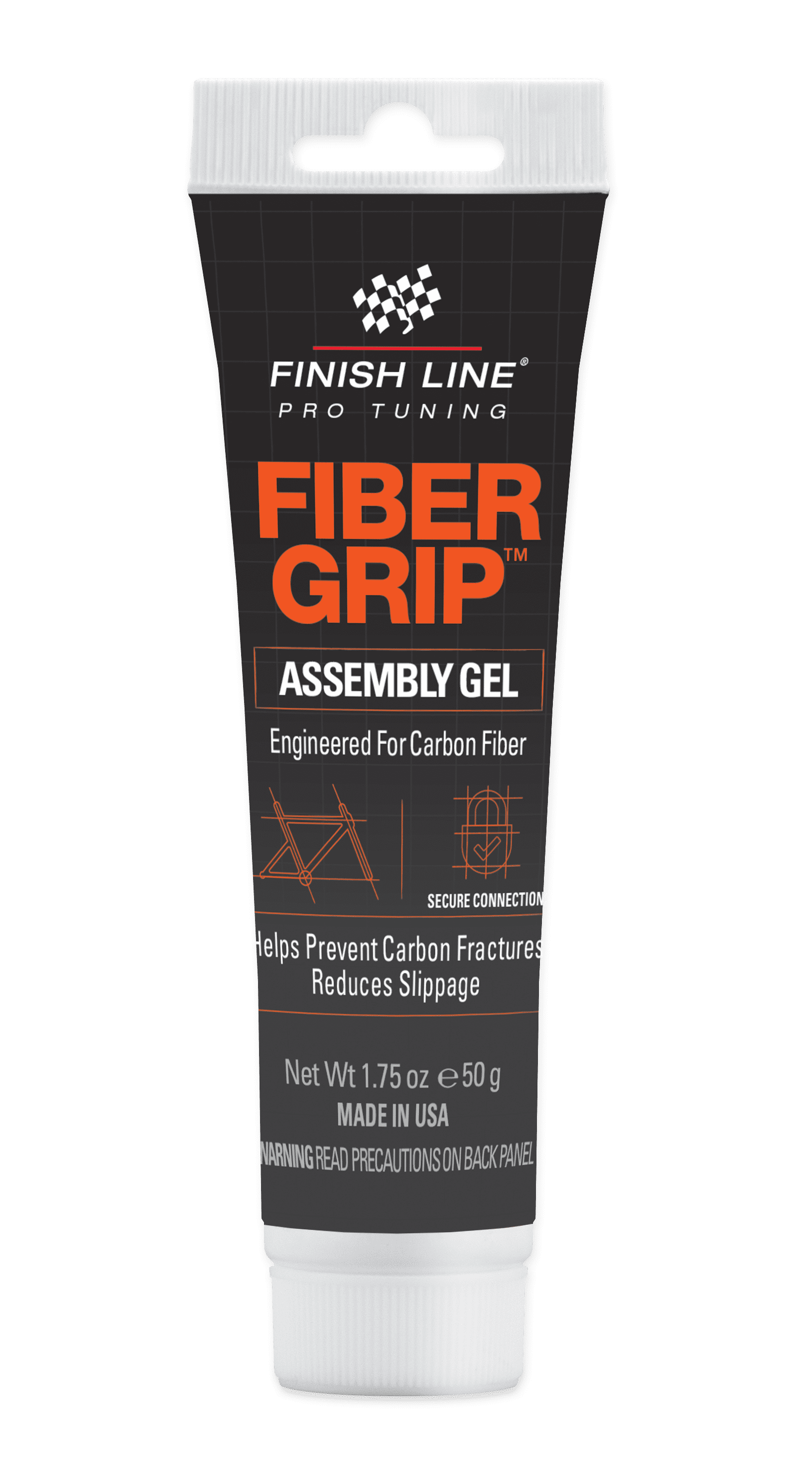 Finish Line, Fiber Grip Carbon Fiber Assembly Gel, 1.75 oz, Clear