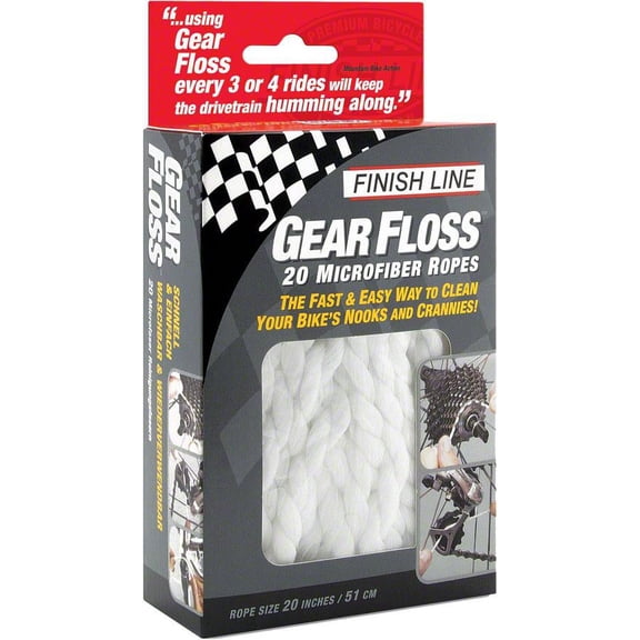 Finish Line Gear Floss Bicycle Cleaner & Degreaser, Microfiber Rope