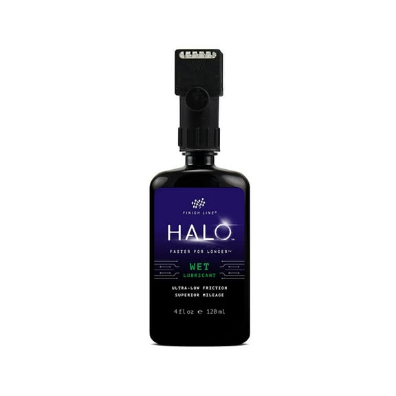 Halo Wet Bike Chain Lubricant | Premium Bicycle Care for Extended Drivetrain Performance Efficiency | Bottle with Smart Luber, 4oz/113.4g