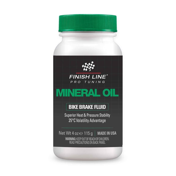 Finish Line Mineral Oil Bicycle Brake Fluid, 4 fl oz, High-Performance Lubricant for Shimano and Magura Systems