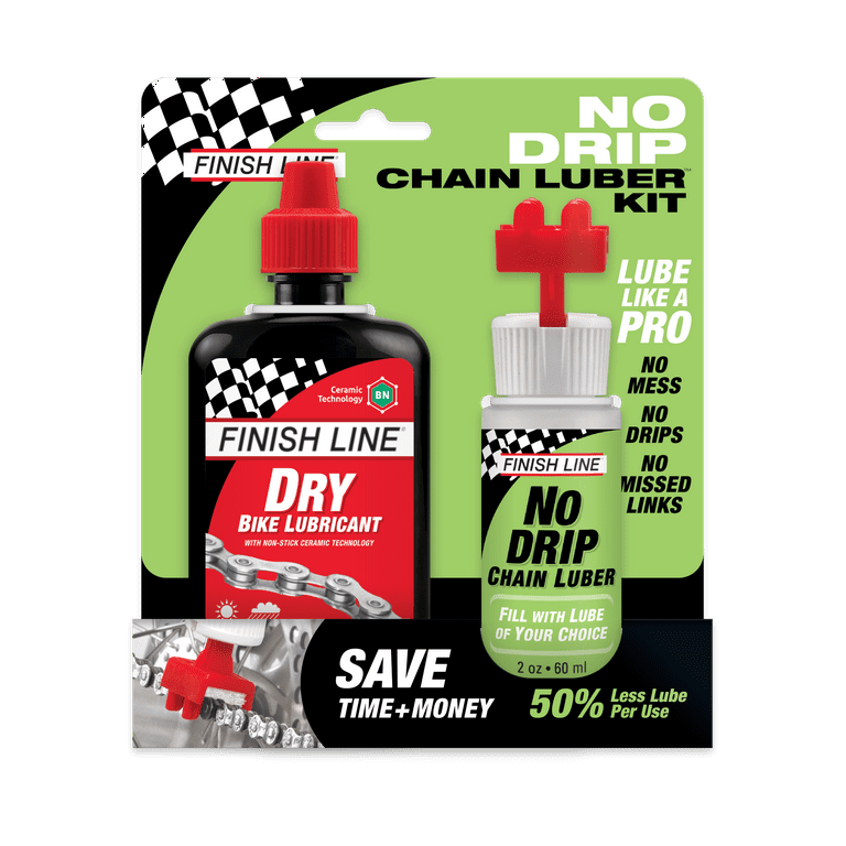 Finish Line No Drip Bicycle Chain Luber Kit 4 oz - Bicycle Lubricant, 1  Count