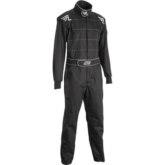 Finish Line Single-Layer SFI-1 One-Piece Racing Suit, Grey Small