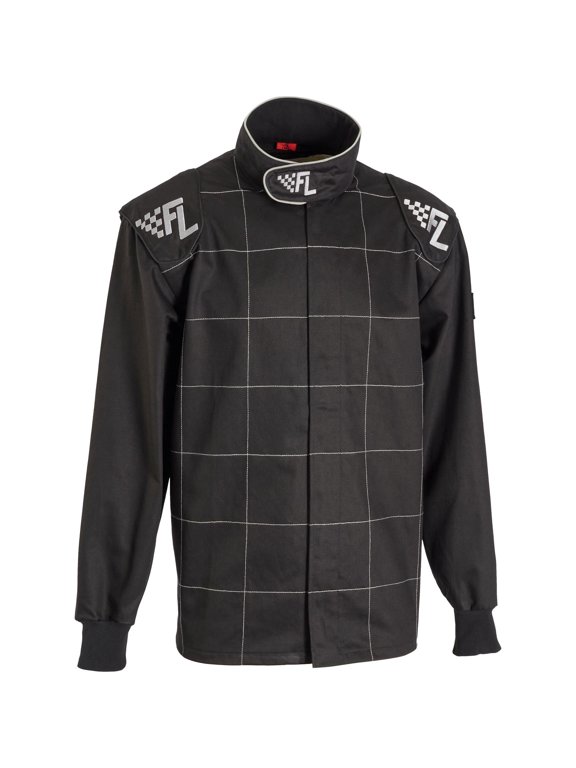 Single-Layer SFI-1 Racing Suit Jacket, Black Medium