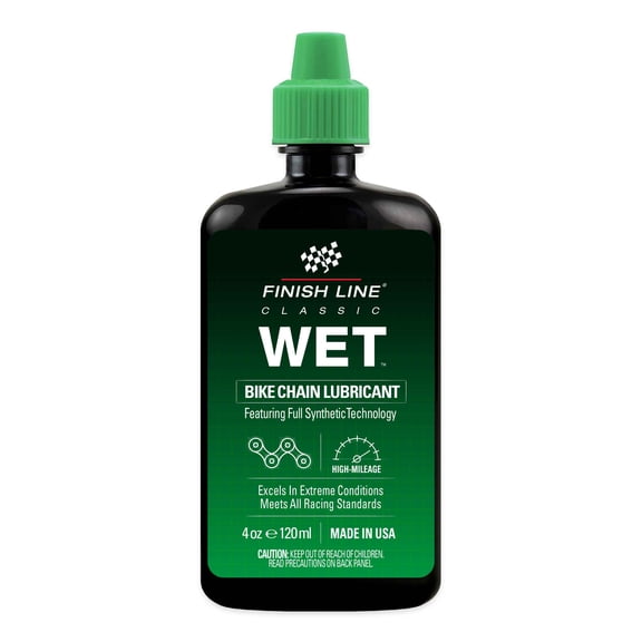 Finish Line Wet Bicycle Lube 4 oz, High Performance Bicycle Lubricant