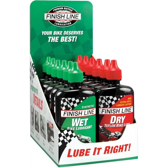 Finish Line Wet and Dry Bike Chain Lube - 4oz, Drip, Box of 12