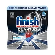 Finish Quantum 24ct with Activblu Technology, Dishwasher Detergent Tabs, Ultimate Clean and Shine