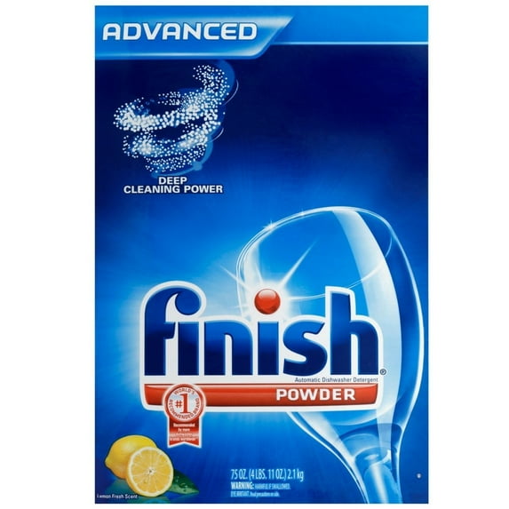 Finish Powder Dishwasher Detergent, Lemon Fresh Scent, 75 ozPack of 2