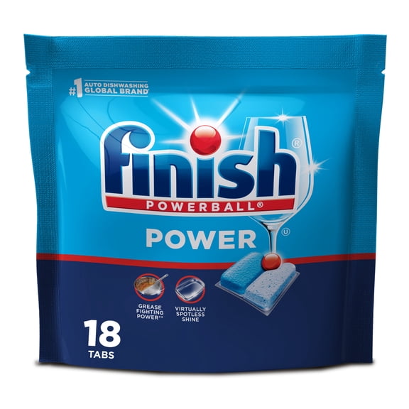 Finish Power Dishwasher Pods, No Pre-Rinse Dishwasher Detergent Tabs Soap, Deep Clean, 18 Count