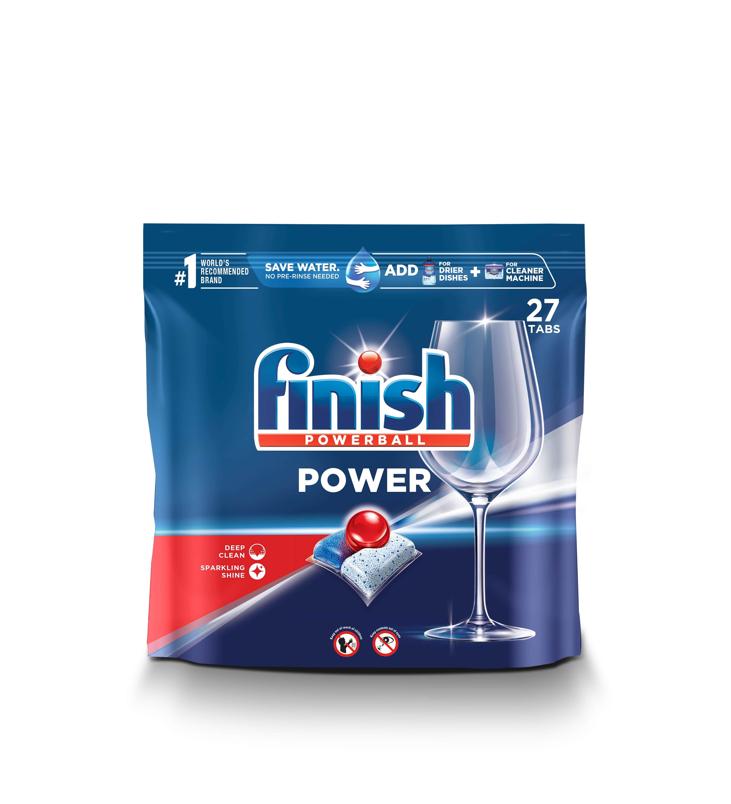 Finish Power 27ct Dishwasher Detergent Powerball Dishwashing Tablets Dish Tabs