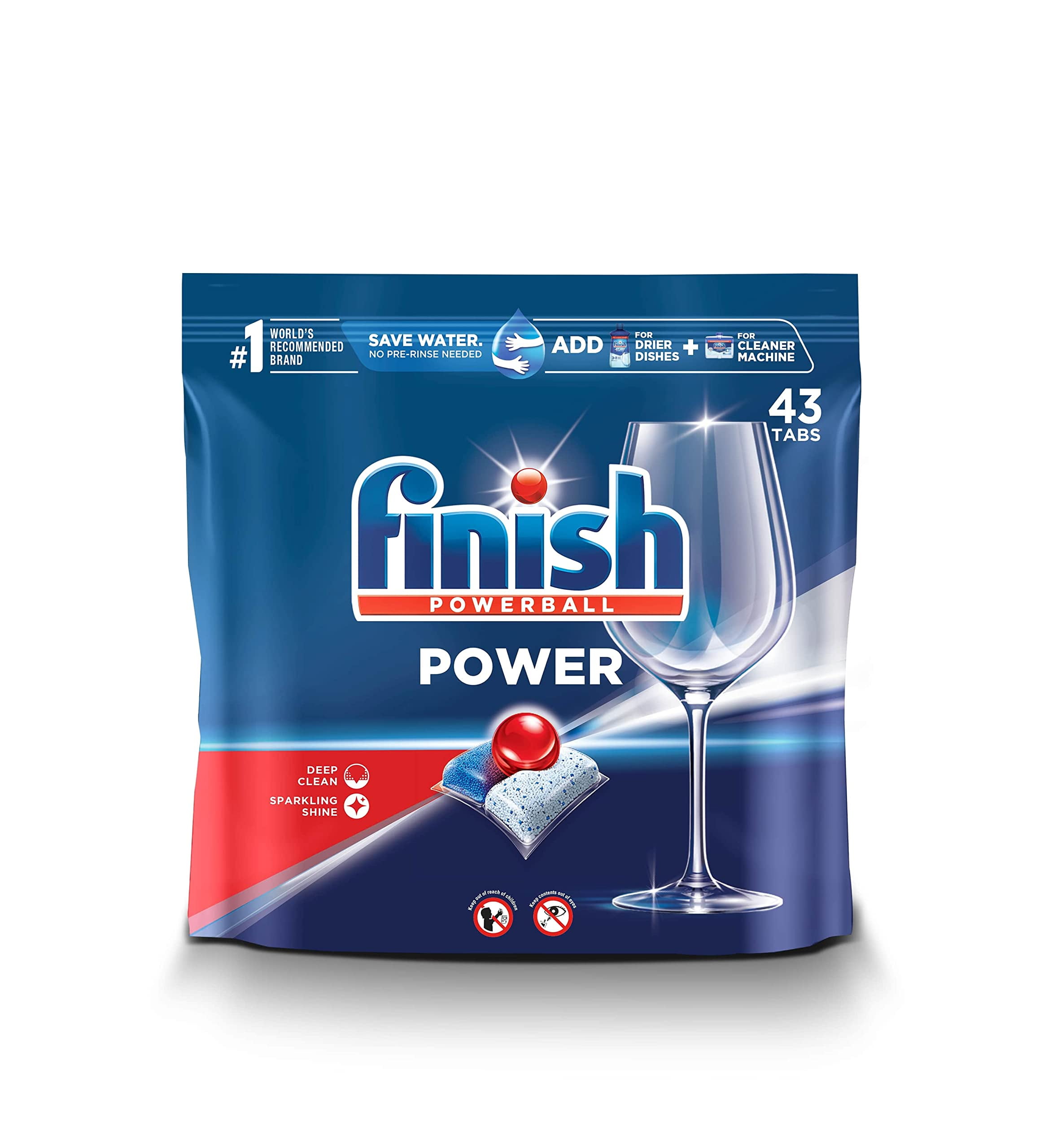 Finish Power - 43ct - Dishwasher Detergent Tablets - Powerball (Pack of 3)