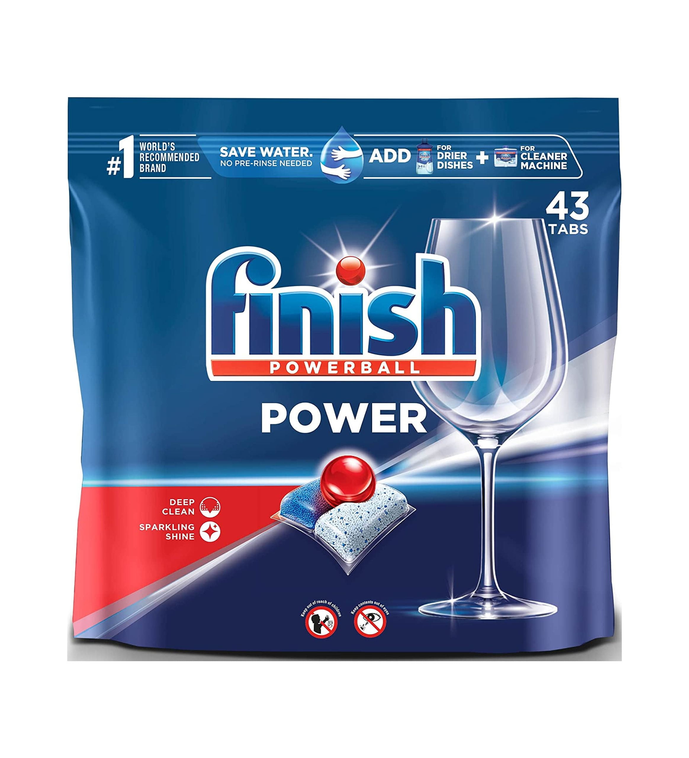 Finish Power - 43ct - Dishwasher Detergent Tablets - Powerball (Pack of 8)