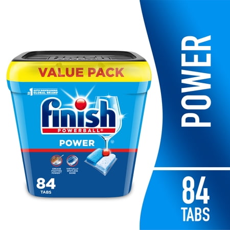 Finish Power Dishwasher Pods, No Pre-Rinse Dishwasher Detergent Tabs Soap, Deep Clean, 84 Count