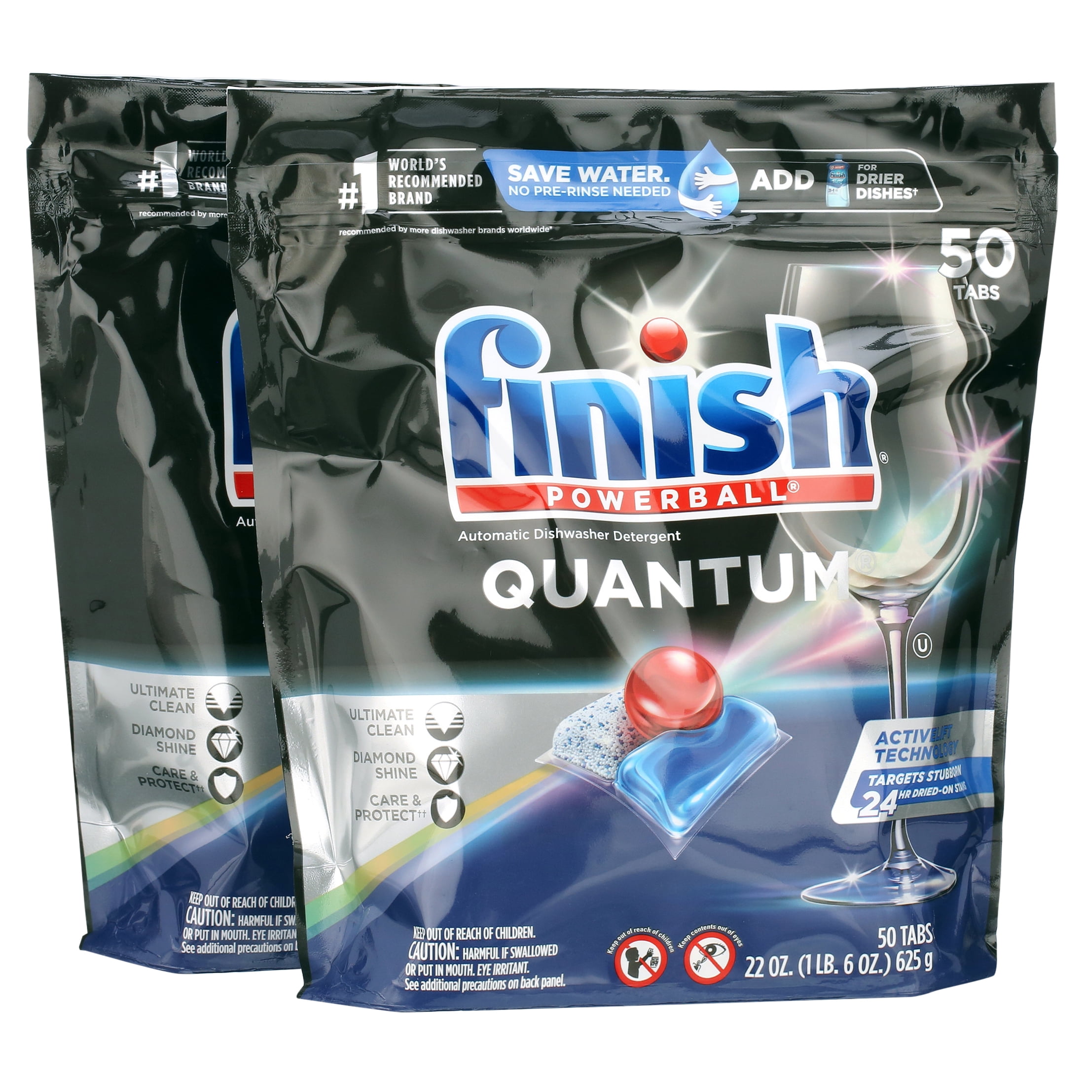 Finish Powerball Quantum Advanced Dishwashing Tablets, 50 Tabs (Pack of
