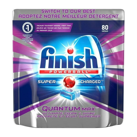 Finish Powerball Quantum Max Dishwasher Tablets 80ct Ultimate Clean and Shine