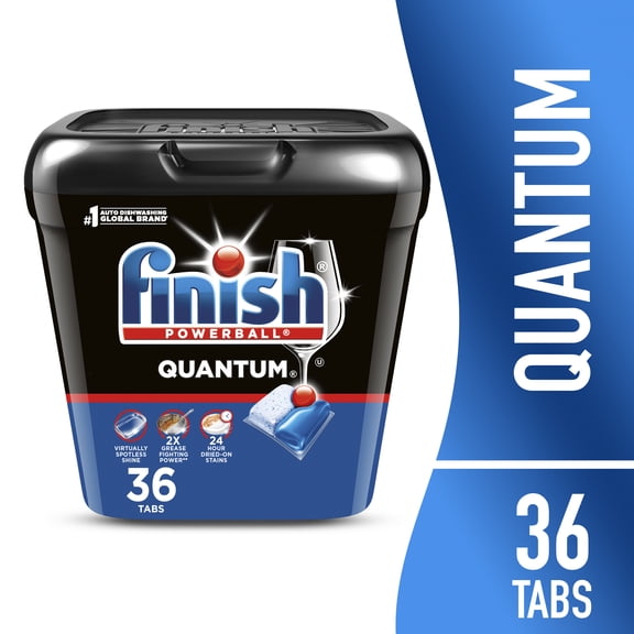 Finish Quantum Dishwasher Pods, No Pre-Rinse Dishwasher Detergent Tabs Soap, Advanced Clean, 36 Count