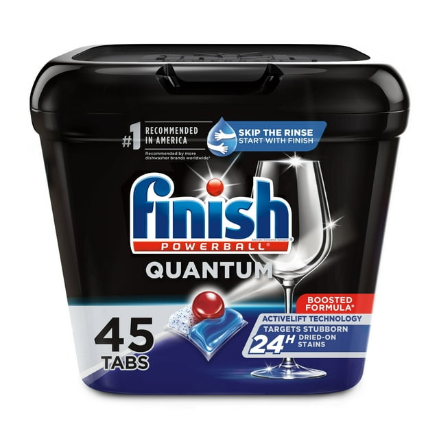 Finish Quantum 45ct Dishwasher Detergent Powerball Advanced Clean & Shine