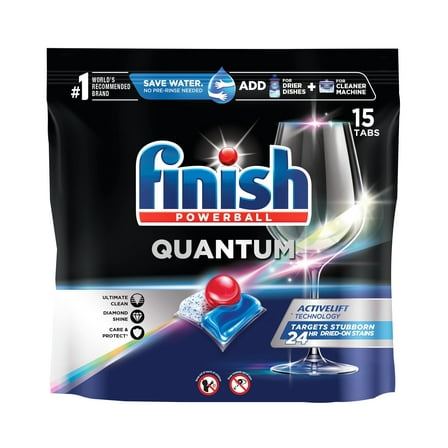 Finish Quantum Dishwasher Detergent, Dishwashing Tablets, 15 Count