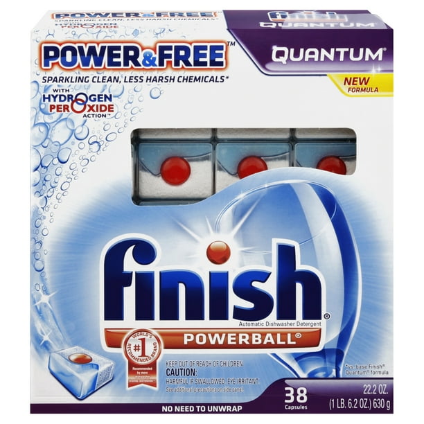 Finish Quantum Dishwasher Detergent, Power & Free, 38 Count