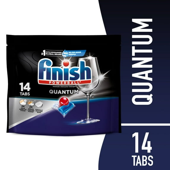 Finish Quantum Dishwasher Detergent, Premium Dishwashing Tablets - 14 ct - Pack of 2