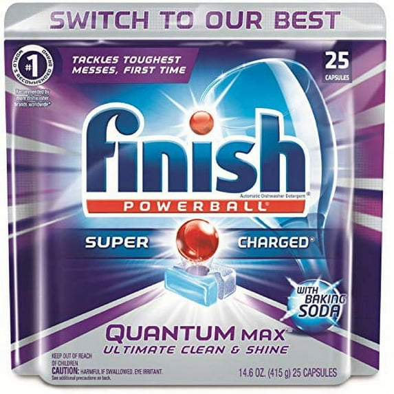 Finish Quantum Dishwasher Detergent with Baking Soda, 25 Count